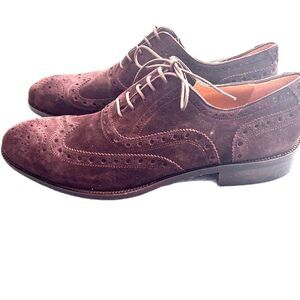 Wall + Water Mens 11 Oxford Dress Shoes Brown Suede Brogue LaceUp Derby Work